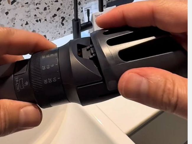 The Panasonic Multishape has a nifty quick lock release function to easily change attachments. Picture: Troy Nankervis