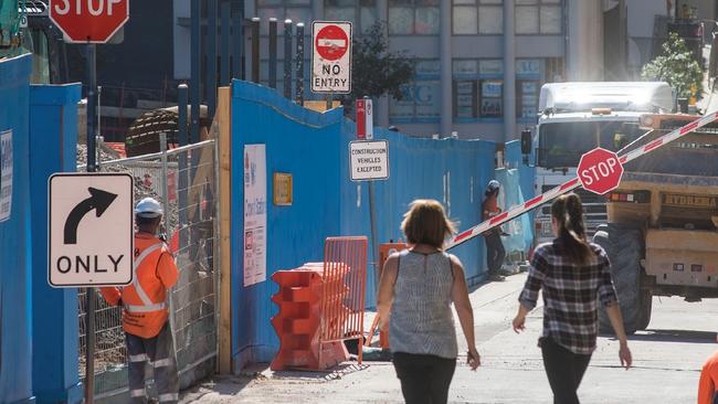 Construction works at the Crows Nest Metro.