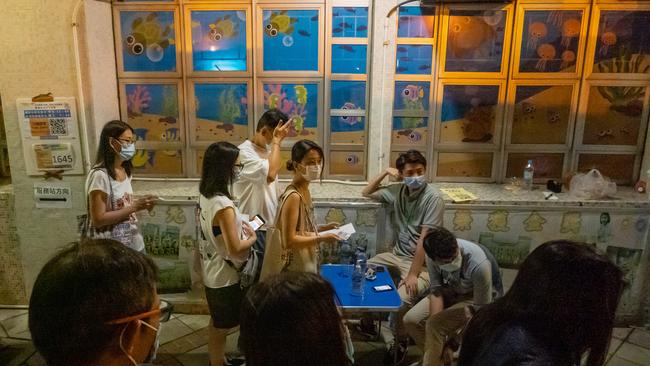 People line up to vote in the primary on Saturday. Picture: Getty Images