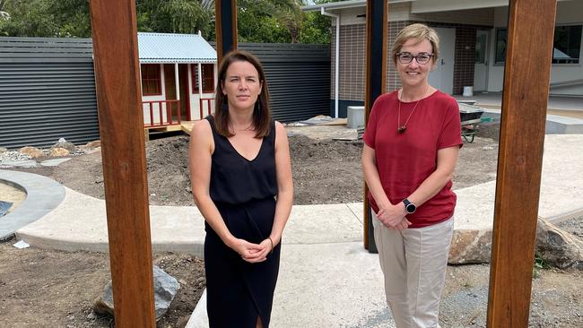 Shadow Minister for Early Childhood Learning, Jodie Harrison, picture with Byron Bay Community Preschool director Bridget Isichei.