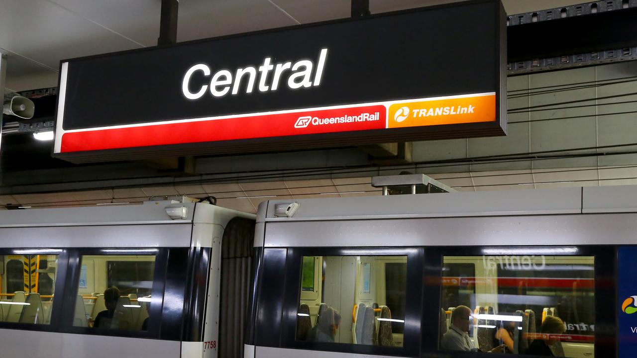 Trains have been suspended through Brisbane’s CBD. Picture AAPimage/David Clark