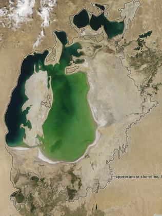 The Aral Sea as seen in 2000.