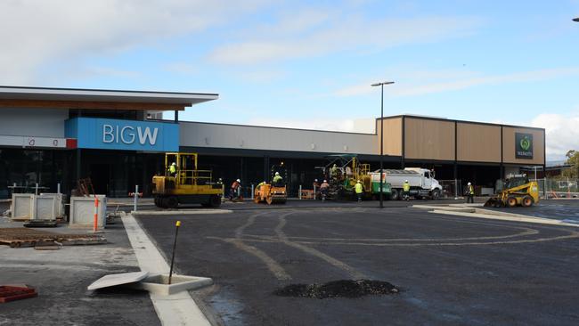 A work in progress ... the new shopping centre will include retail giants such as Big W and Woolworths. Picture: Campbell Brodie.