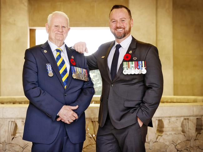 Former RSL President Ray James and new RSL President Mick Bainbridge. Picture: Sam Ruttyn