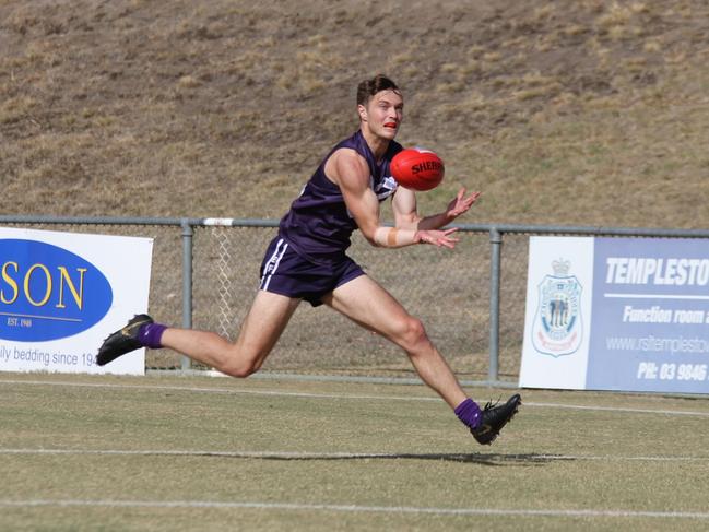 Daniel Cripps take a mark for the Dockers. Picture: Craig Waldon