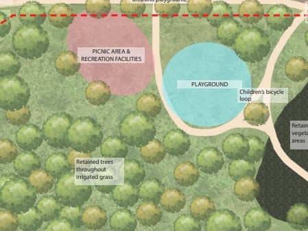 Plans for a new park have been included in the coming stages of the Zuccoli Development. Picture: Clouston Associates/Urbex