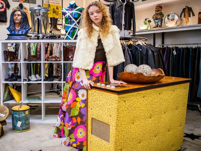 Adelaide supermodel Lily Nova at vintage store A Star is Worn, on May 11th, 2021, in Norwood.Picture: Tom Huntley