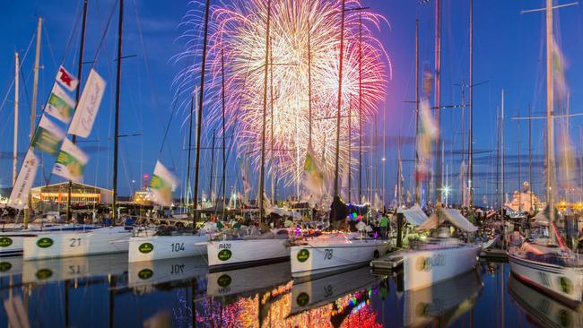 New Year's Eve fireworks over Hobart’s Constitution Dock. Picture: Daniel Forster