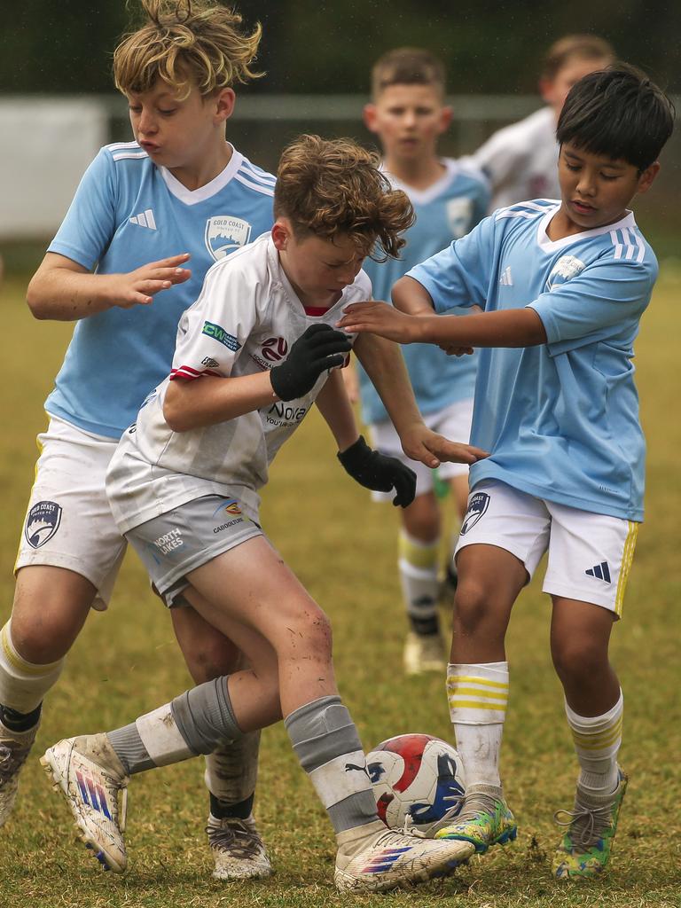 PRINT EDIT Gold Coast United V Caboolture in the Premier Invitational Football Carnival at Nerang. Picture: Glenn Campbell
