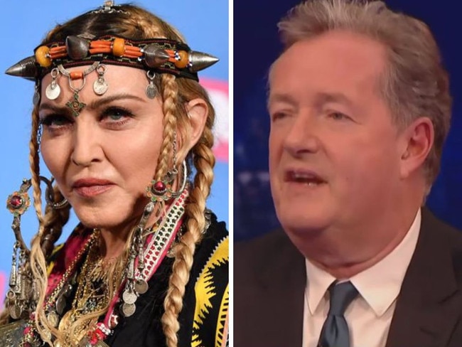 Piers Morgan's savage take on Madonna. Picture: AFP; Sky News Australia/Piers Morgan Uncensored