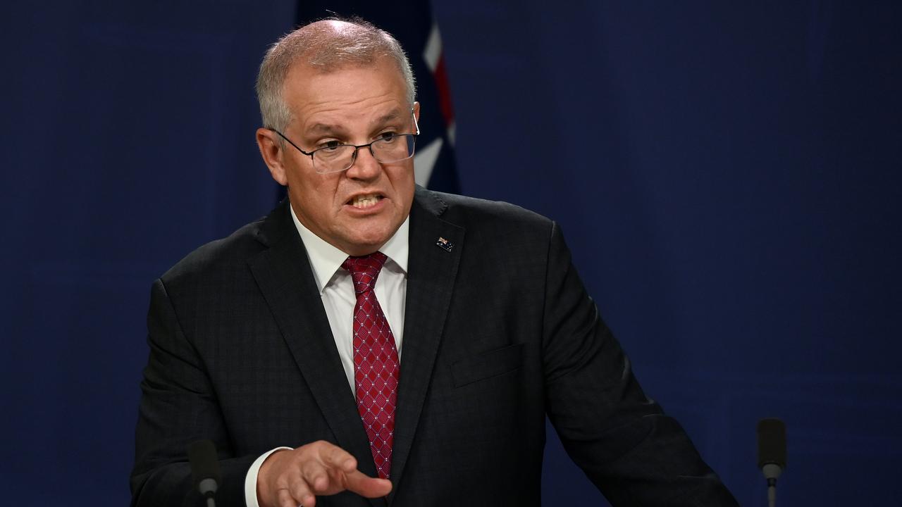 Scott Morrison says the blockade on India is only a temporary measure. Picture: NCA NewsWire/Bianca De Marchi