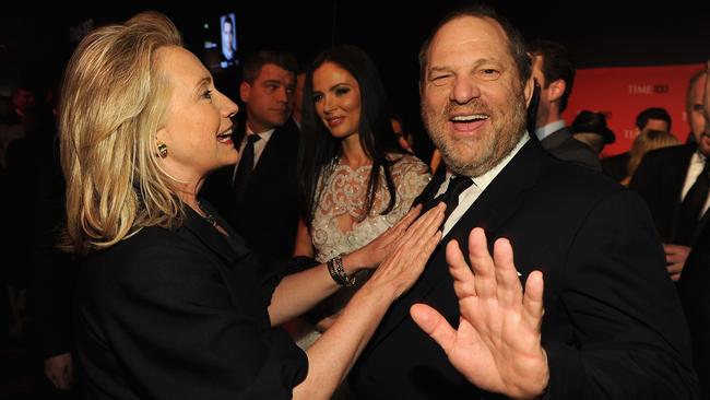 Hillary Clinton and Weinstein at Time magazine’s 100 most influential people cocktail party in 2012. Picture: Getty Images