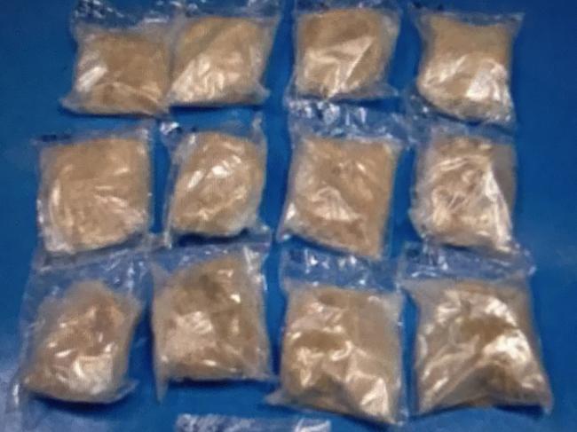 Some of the MDMA drug shipment seized by police in Europe, leading to the four men being arrested.