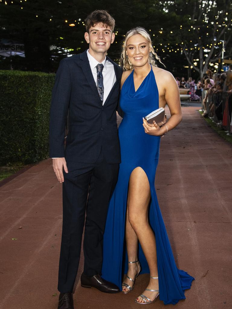 Lachlan Wells and partner Phoebe Callcott at St Mary's College formal at Picnic Point, Friday, March 24, 2023. Picture: Kevin Farmer