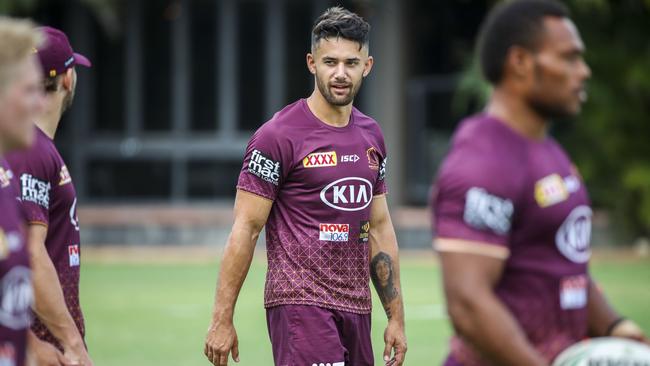 New recruit Jesse Arthars at Broncos training. Picture: AAP Image/Glenn Hunt.