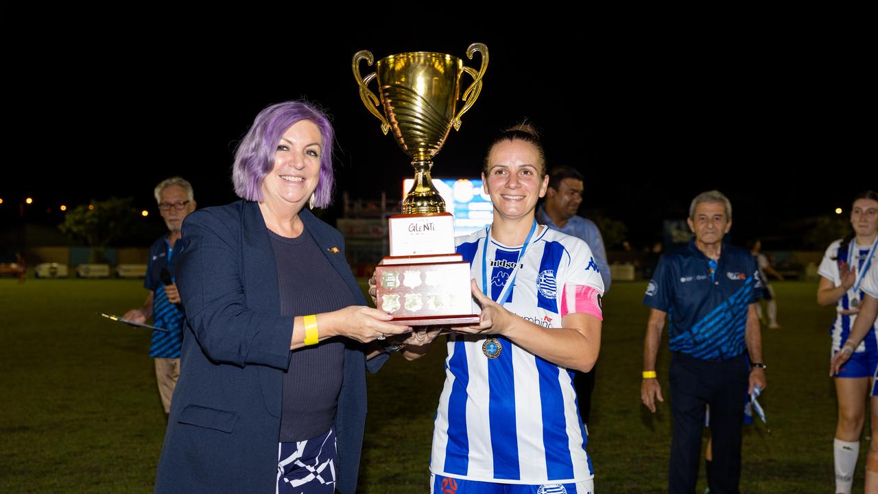 Action shots from the fifth annual GleNTi Cup between Hellenic AC and Darwin Olympic SC, June 3, 2025. Picture: Pema Tamang Pakhrin