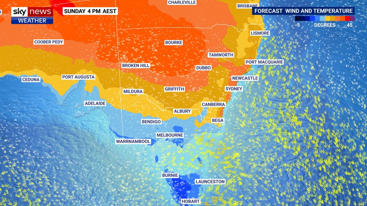 Sunday could be the hottest day for much of NSW. Picture: Sky News.