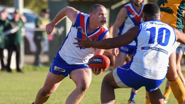 Brad Sanderson played his 400th game for West Preston-Lakeside on Saturday. Picture: Nathan McNeil.