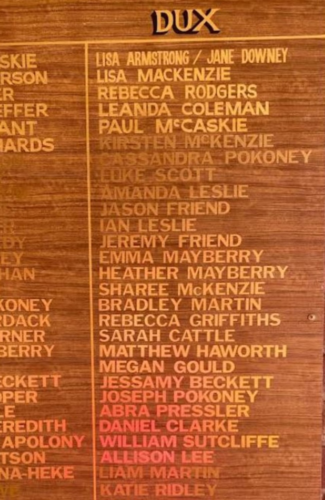 Martin on the honour board at West Wyalong High School.