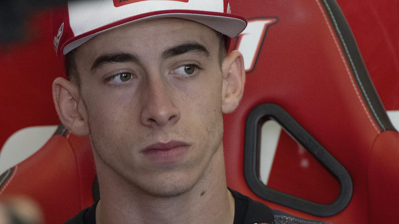 SCARPERIA, ITALY - JUNE 01: Pedro Acosta of Spain and Red Bull GasGas Tech3 looks on in box during the MotoGp qualifying practice during the MotoGP Of Italy - Qualifying at Mugello Circuit on June 01, 2024 in Scarperia, Italy. (Photo by Mirco Lazzari gp/Getty Images)