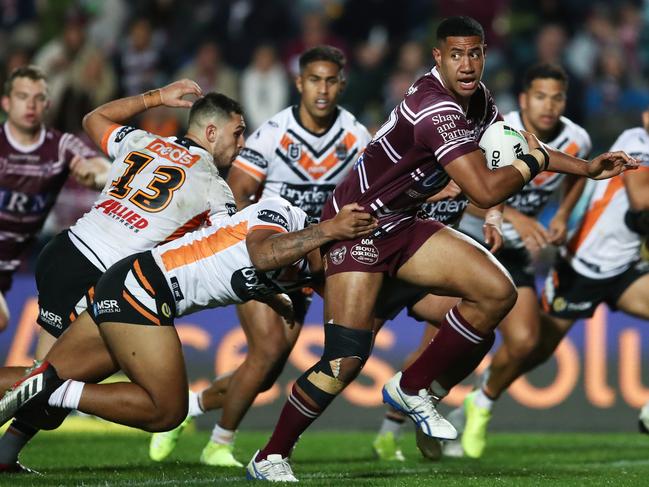 Paseka in action for the Sea Eagles against Wests Tigers last season. Picture: AAP Image/Brendon Thorne