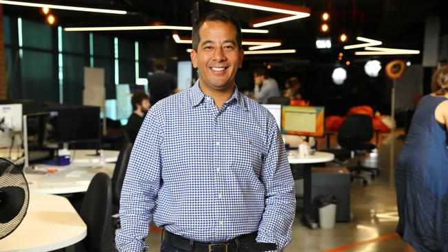 TechnologyOne CEO Ed Chung in the ASX-listed company’s Fortitude Valley headquarters. Picture: David Clark