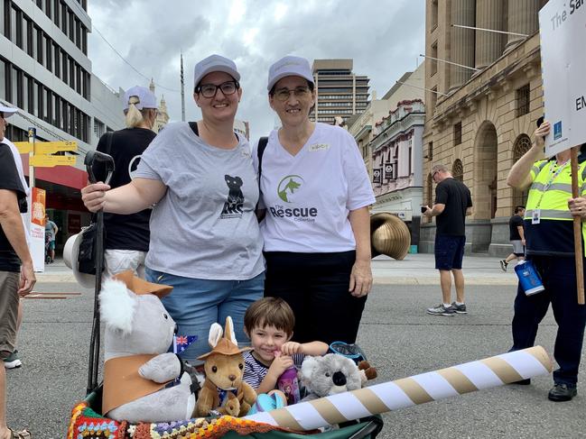 Wendy Ganley, her daughter Heather Morrison and Heather’s daughter Amelia, 4, at the parade.