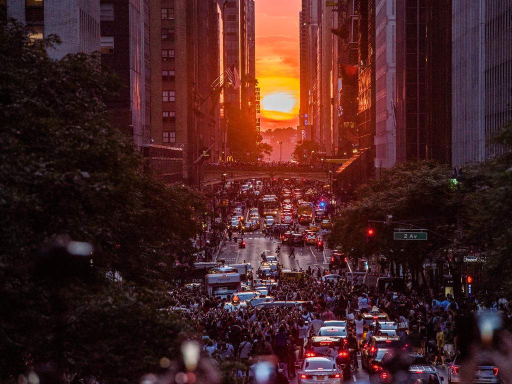 S.Pellegrino hosts the first-of-its-kind Manhattanhenge viewing celebration high above the streets of New York City. (Photo by Mike Pont/Getty Images for S.Pellegrino Sparkling Natural Mineral Water)