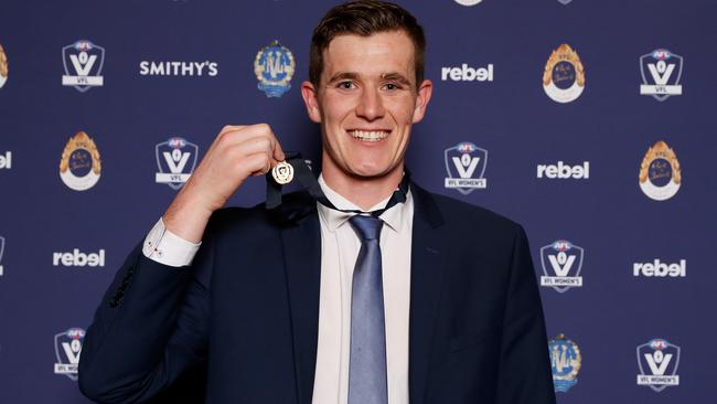 Ethan Phillips won the 2022 Fothergill-Round-Mitchell Medal.. Picture: Dylan Burns/AFL Photos via Getty Images