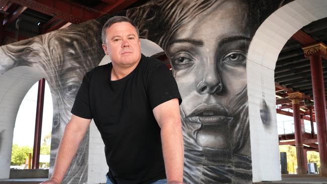 Michael Sheppard, the twin brother of Daniel Sheppard at Port Adelaide Railway Station. Picture Dean Martin