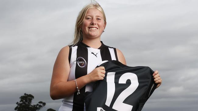 Peyton Webster will inherit her uncle Brent “Nippa” Webster’s number 12 guernsey. Picture: Nikki Davis-Jones