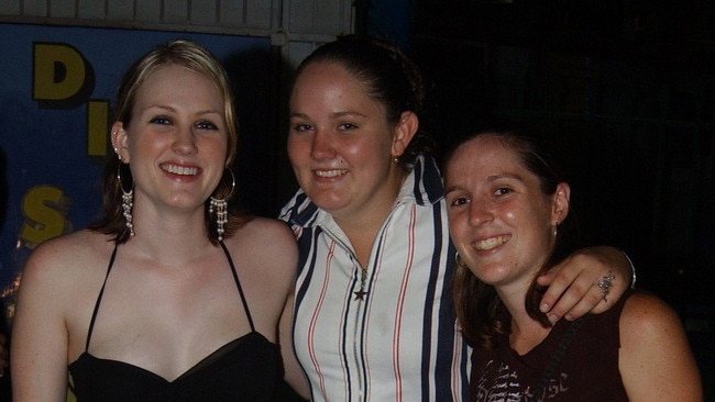 Felicity Browne, Jodie Martin and Louise Goodsell on Flinders Street East Pic Bryan Lynch AD246045