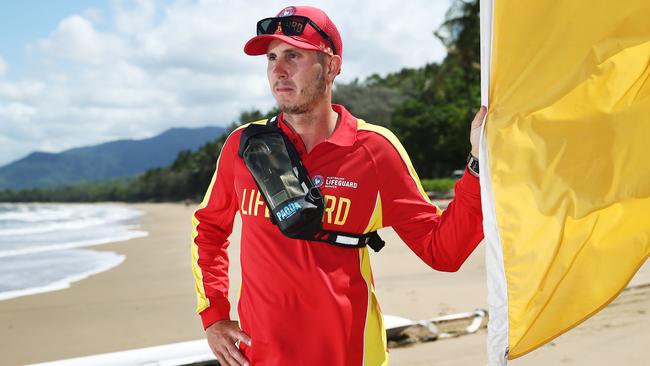 Lifesavers including Gene Dunnett from Cairns could use drones to patrol beaches as soon as next summer, according to Surf Life Saving Queensland staff. Picture: Brendan Radke.