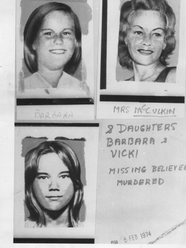 The pictures given to newspapers when Barbara McCulkin and her daughters Vicki, 13, and Leanne, 11, went missing.