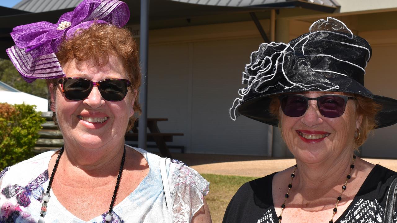 Glenda Gorry and Sherry Mulgrew at the Gympie Times Ladies Race Day 2021. Photo: Elizabeth Neil