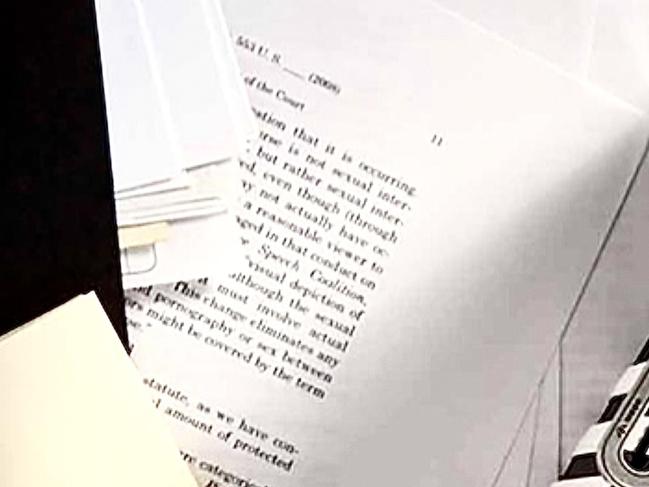 The legal document referenced a child pornography court case. Picture: Balenciaga