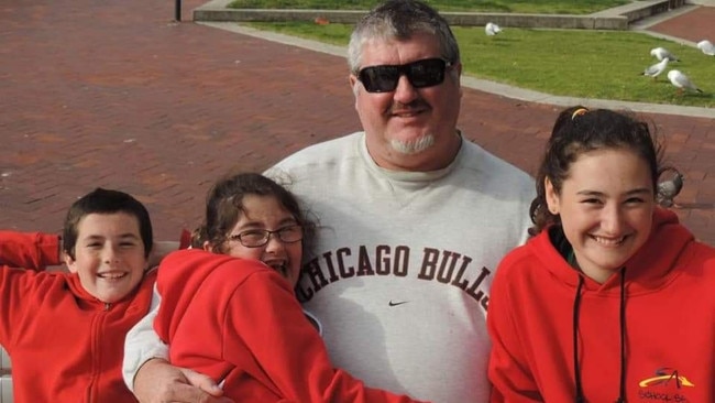 Jason with his kids Eliza, Isaac and Scarlett Joynes when they were kids. Picture: Supplied by family