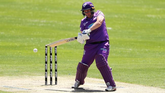 Rachel Priest of the Hurricanes bats during the Women's Big Bash League WBBL match between the Hobart Hurricanes and the Sydney Thunder at Hurstville Oval, on November 08, 2020, in Sydney, Australia. (Photo by Mark Kolbe/Getty Images)