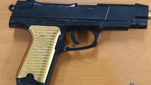 The imitation firearm allegedly found in Mauro’s apartment. Picture: NSW Police. 