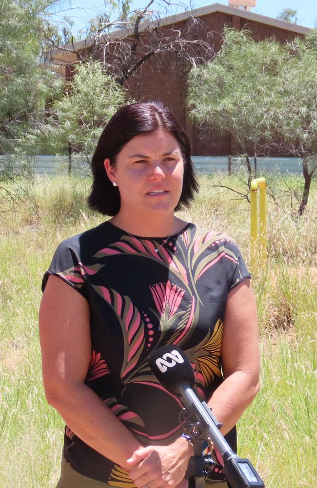 Chief Minister Natasha Fyles was in Alice Springs on Friday along with her Labor caucus as they prepare to urgently reinstate alcohol bans in parliament this week. Picture: Annabel Bowles