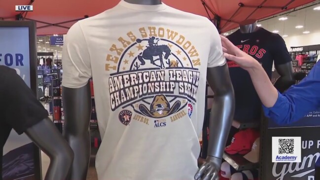 Academy selling official Houston Astros AL Championship apparel immediately  following Game 7 clinch