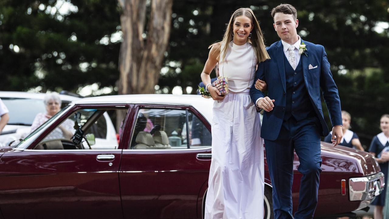 Larz Garvey and partner Ava Wells at St Mary's College formal at Picnic Point, Friday, March 24, 2023. Picture: Kevin Farmer