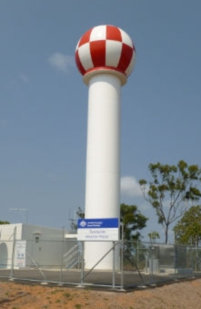 The Bureau of Meteorology’s Townsville radar at Hervey Range. Picture: Bureau of Meteorology