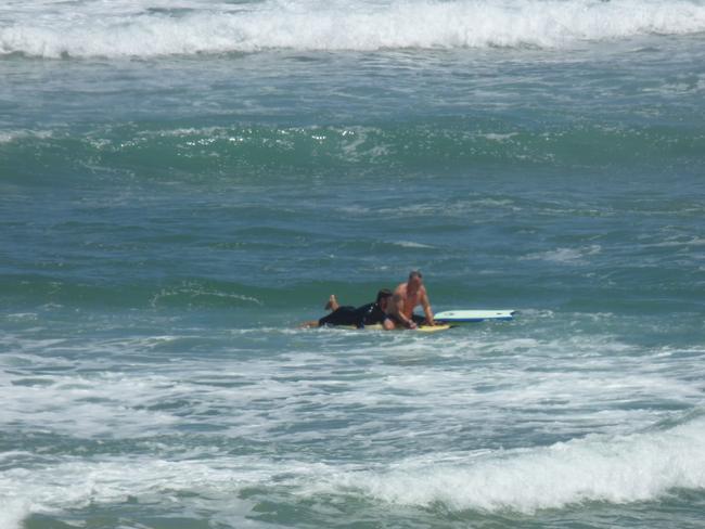 A swimmer is rescued from the waters off Venus Bay. Picture: Chris Sieberhagen