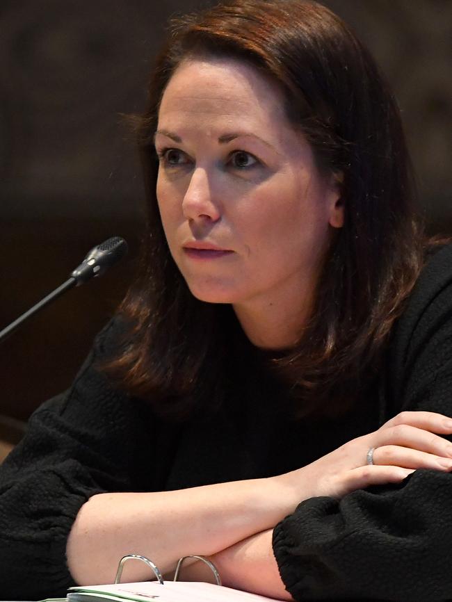 Minister for Agriculture Regional Development and Resources, Jaclyn Symes looks on during the Agriculture Ministers Forum in Melbourne, Friday, October 25, 2019.  Australian State and Territory Agricultural Ministers gather to discuss priority issues. (AAP Image/James Ross) NO ARCHIVING