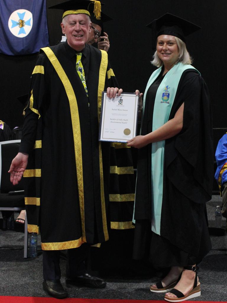 Rachael Duncan graduated with a Bachelor of Public Health (Environmental Health) at the CQUniversity graduation ceremony in Bundaberg on December 14, 2023.