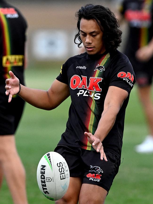 Penrith Panthers star Jarome Luai at training in Queensland’s Sunshine Coast. Picture: Getty Images