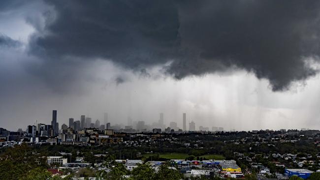 Afternoon storm over Brisbane from Windsor, Thursday, September 12, 2024 - Picture: Richard Walker