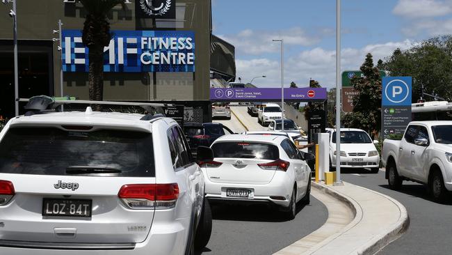 Carparks were also packed at Pacific Fair in Broadbeach. Picture: Tertius Pickard.