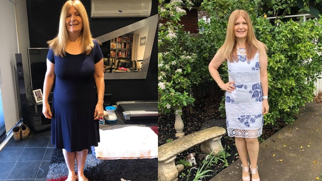 Debbie before and after her transformation guided by the CSIRO Total Wellbeing Diet. Image: Supplied